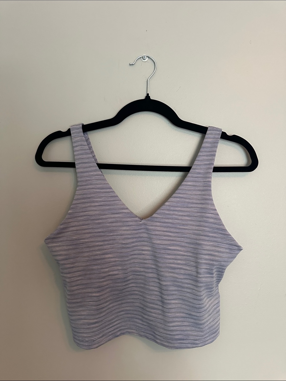 Athleta Lavender and White Striped Tank Top